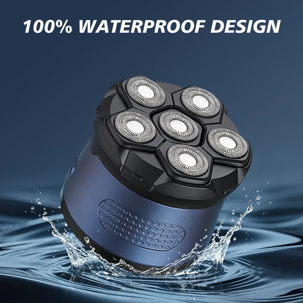 Electric Head Shavers for Bald Men -  Waterproof 6D Magnetic Stainless Head, Upgraded Smooth Shave, Wet & Dry, Type-C Charging, Easy Clean, LED Display, Gifts for Men