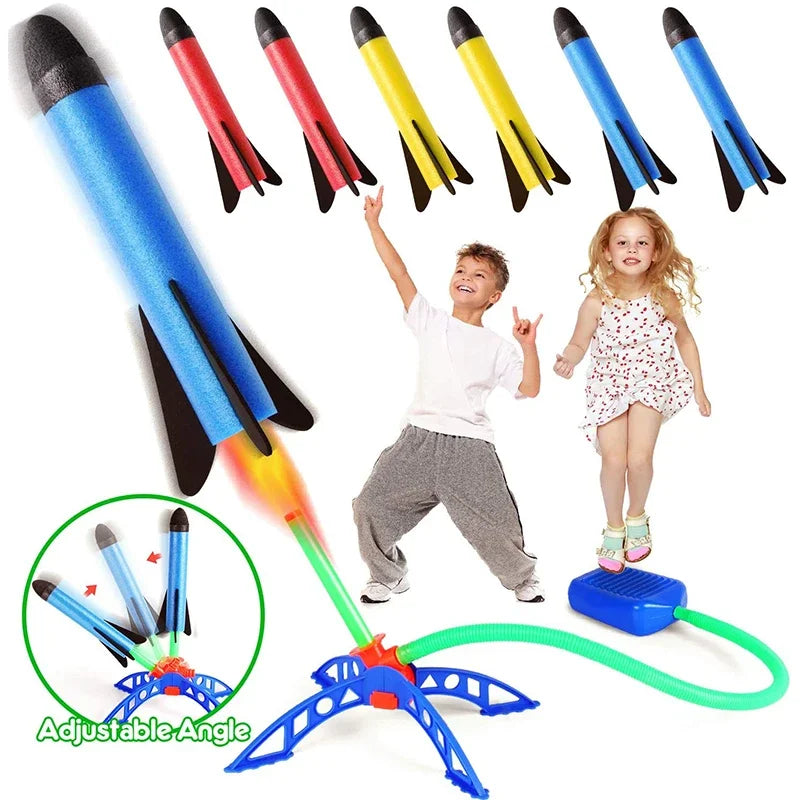 Kids Outdoor Rocket Foot Pump Outdoor Air Pressing Soaring Rocket  Toy Gifts