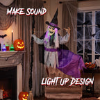 HOMCOM Life-Size Animated Halloween Witch – 200cm