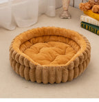 Home Plush Winter Cat Nest Dog Nest Warm Detachable and Washable Round Cat Nest Pet Bed Seasonal Universal Decoration