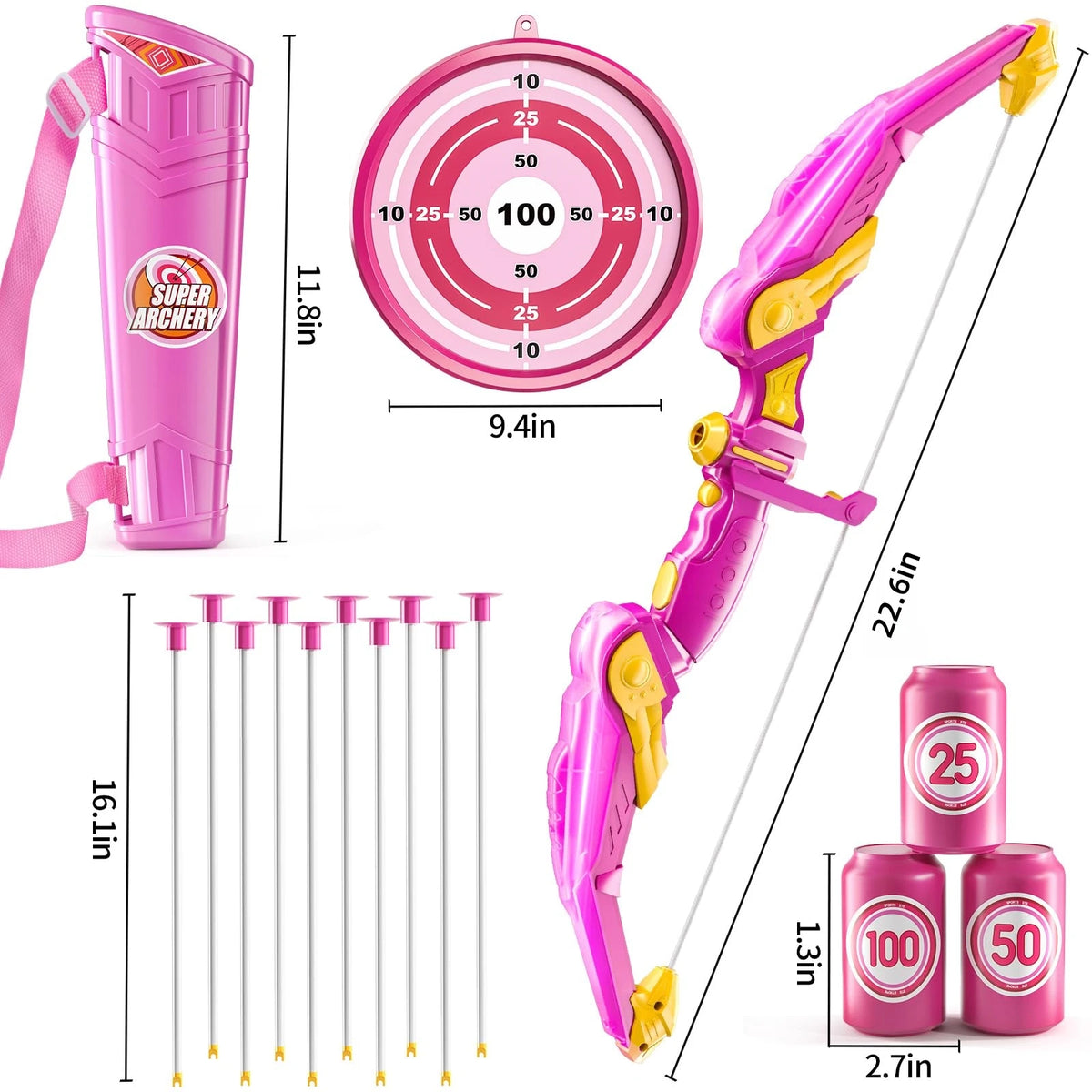Kids Bow and Arrow Set, LED Light Up Archery Toys 10 , Boys