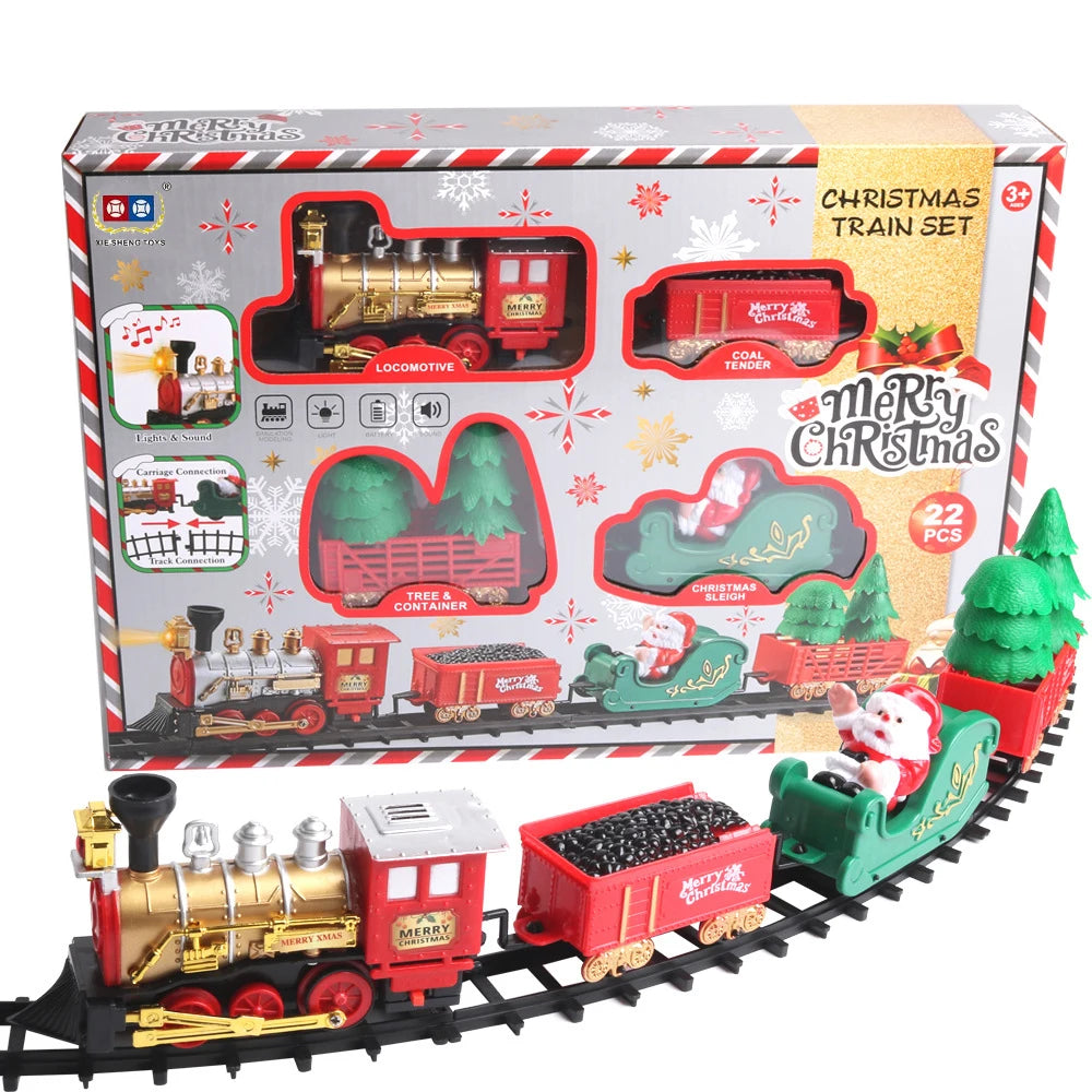 New Electric Train Set Mini Santa Claus Rail Car Toy Creative Decoration Christmas Tree Train Gift Children's Gifts