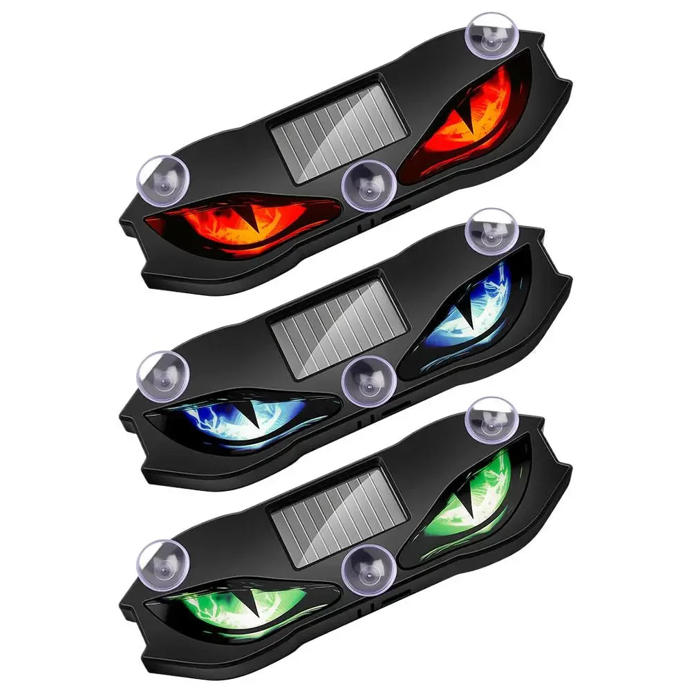 Solar Powered Car Neon Light Wireless Cool DEMON EYE Led Ambient Light Suction Cup USB Rechargeable Atmosphere Breathing Lamp