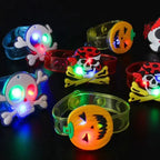 10/20/30PCS Glowing Halloween Pumpkin Ghost Bracelet Rings Night Decor Halloween Party Favor Festival Carnival Gifts Bag Fillers