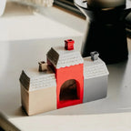 Christmas house resin wooden house snow winter incense cone burner ornament landscape decoration gift