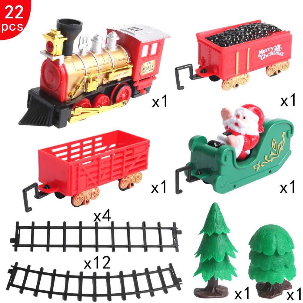 New Electric Train Set Mini Santa Claus Rail Car Toy Creative Decoration Christmas Tree Train Gift Children's Gifts