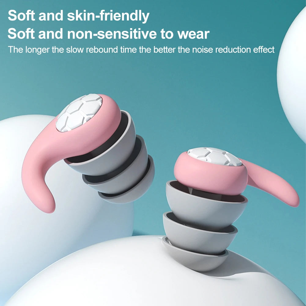 Silicone Noise Cancelling Earplugs Noise Filter Sleep Swimming Waterproof