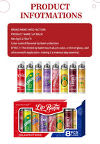 8PCS Soda-Inspired Lip Balm Set, Long-Lasting Moisture & Anti-Chapping Gift Giving