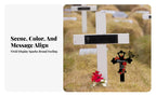Cross Memorial Stake Outdoor Use Rose Memorial Stake Metal Grave Marker Easy Ground Insert Sympathy Gift for Courtyard