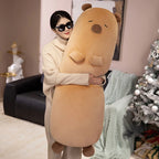 70-120cm Capybara Long Pillow Stuffed Soft Cartoon Animal Capybara Bolster Plushie Sleeping Leg Support Peluche Birthday Gift