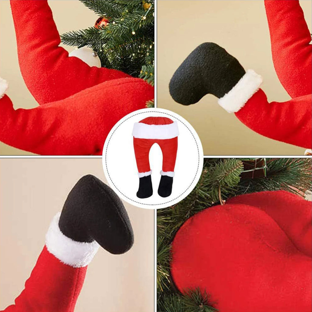 Santa Claus Legs Elf Legs Ornaments Stuffed Filled Christmas Tree Topper Home Hanging Ornaments Elf Holiday Decor Party Supplies