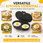 Microwave Egg Poacher Dual Cavity Breakfast Maker with lid