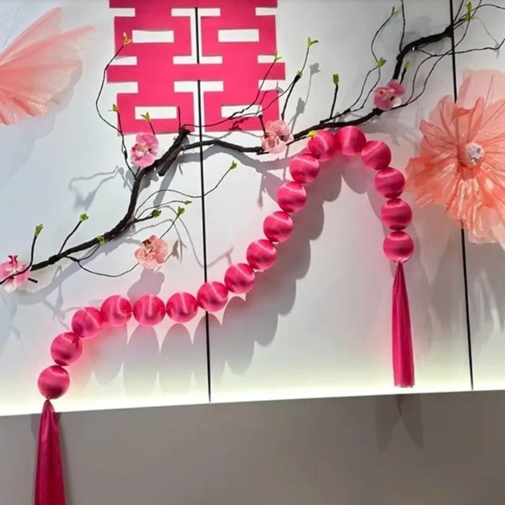 Foam Ball Garland Wedding Cloth Ball String Handmade Ornament Smooth Decoration Wedding Room Decoration