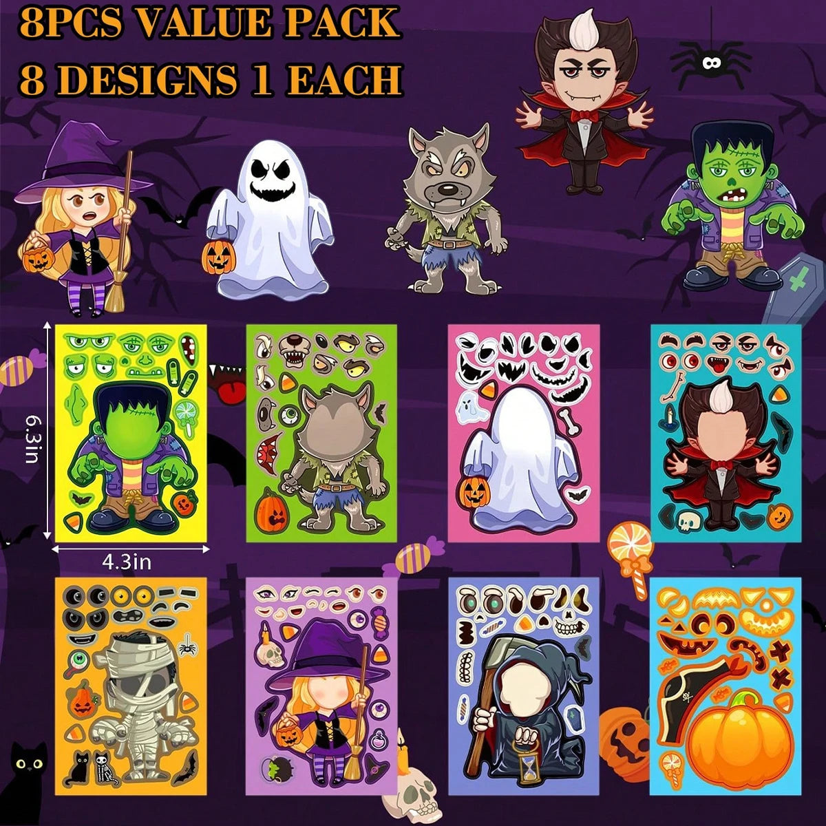 8~40 sheets Halloween Party stickers