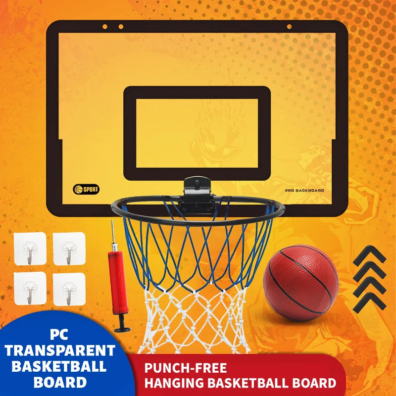 Children's No-Drill Wall Basketball Hoop Set