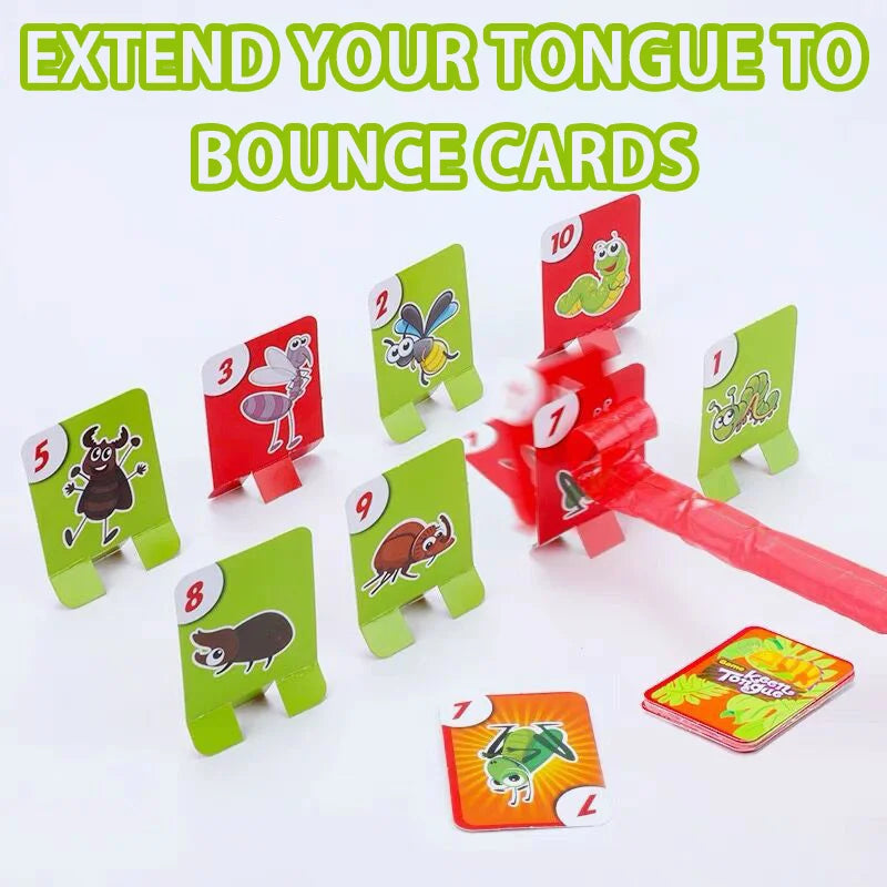 Frog Lizard Mask Wagging Tongue Lick Cards Board Games for Children Toys