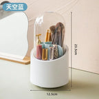 Makeup Brush Holder with Lid 360 Rotating   Storage Box for Dressing Table