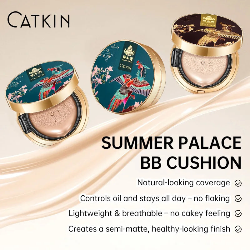 Catkin Phoenix Cushion Foundation Full Coverage, Sheer Satin Finish,  Light Beige