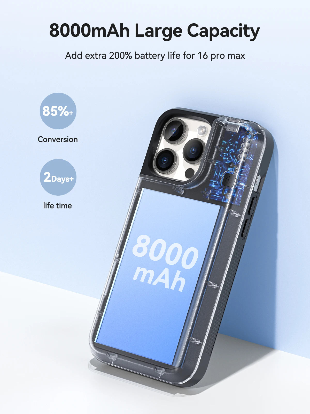 NEWDERY Battery Case for iPhone 16 Pro Max 16Pro 16 Plus 1 Bank Rechargeable battery