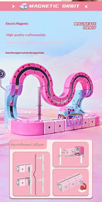 Electric Magnetic Track Building Blocks Toy with Anti-Gravity Vehicles DIY Magic Railway Model Christmas Birthday Gift
