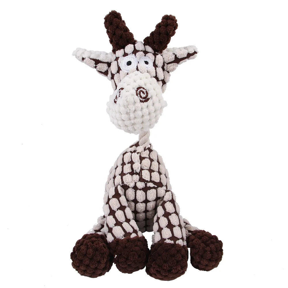 Corduroy Plush Squeaky Dog Toy – Animal Designs