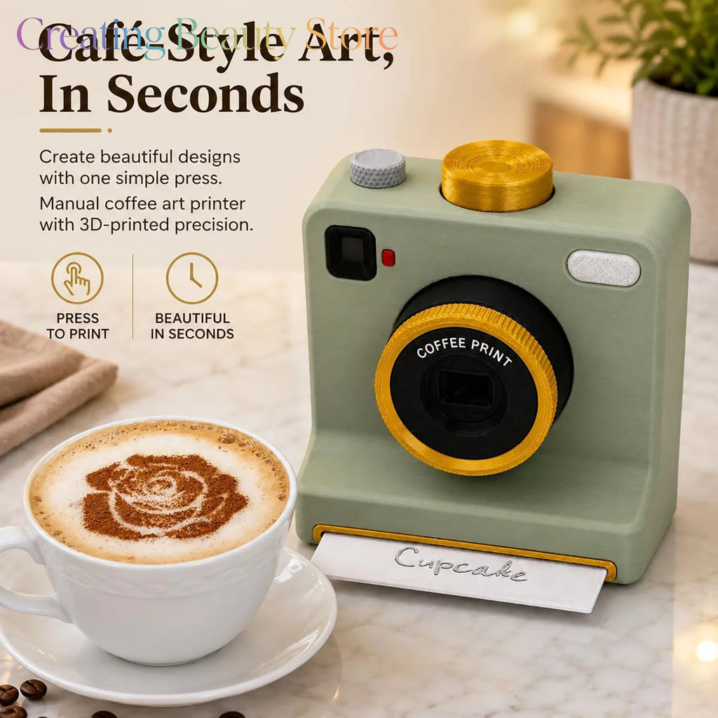 3D Printed Latte Art Camera,One‑touch Coffee Printer Chocolate Foam Machine