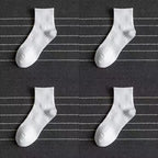 5/10/20 Pairs Neutral Solid Color Round Neck Socks Spring Summer Sweat Absorbing Breathable Comfortable All-season Sports Socks