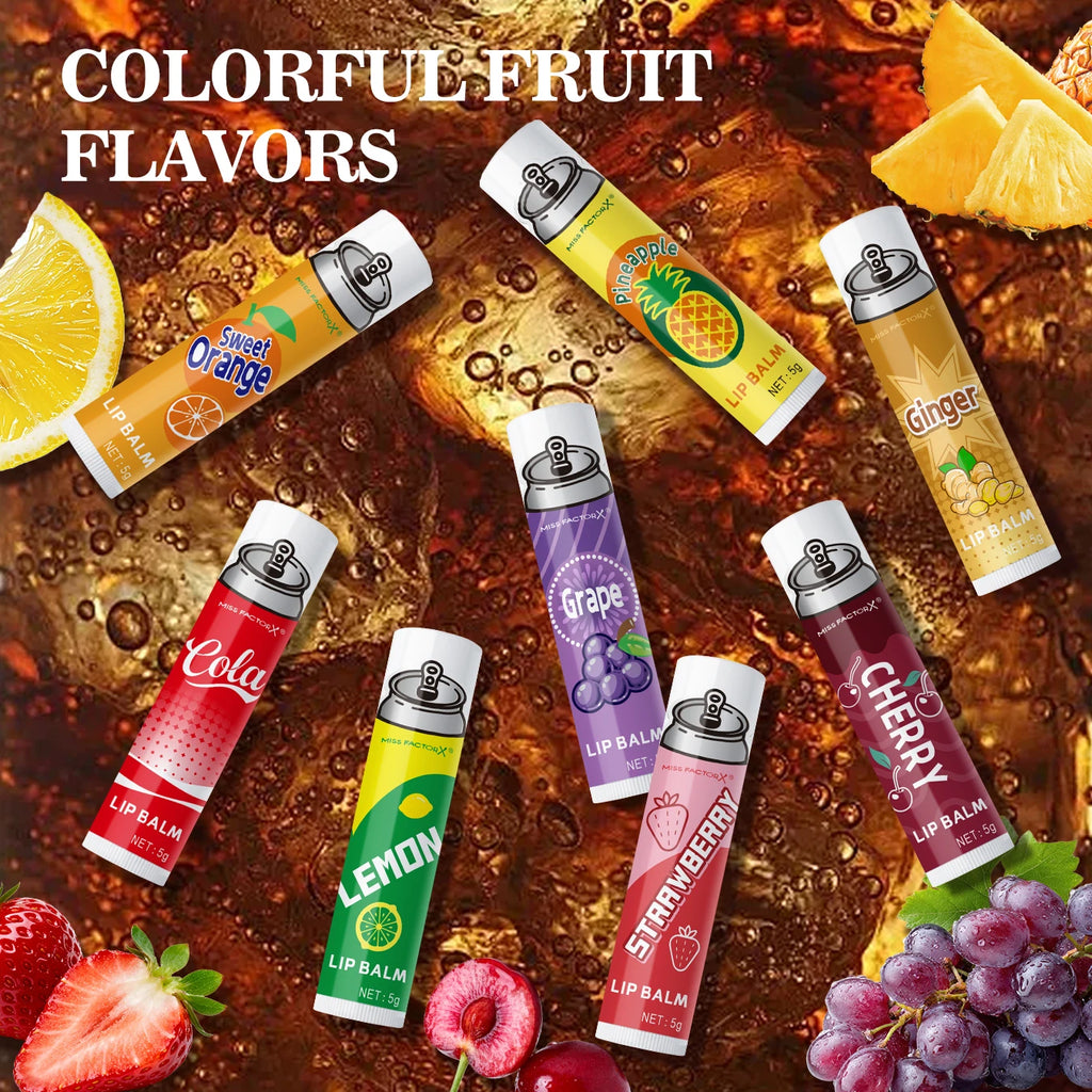 8PCS Soda-Inspired Lip Balm Set, Long-Lasting Moisture & Anti-Chapping Gift Giving