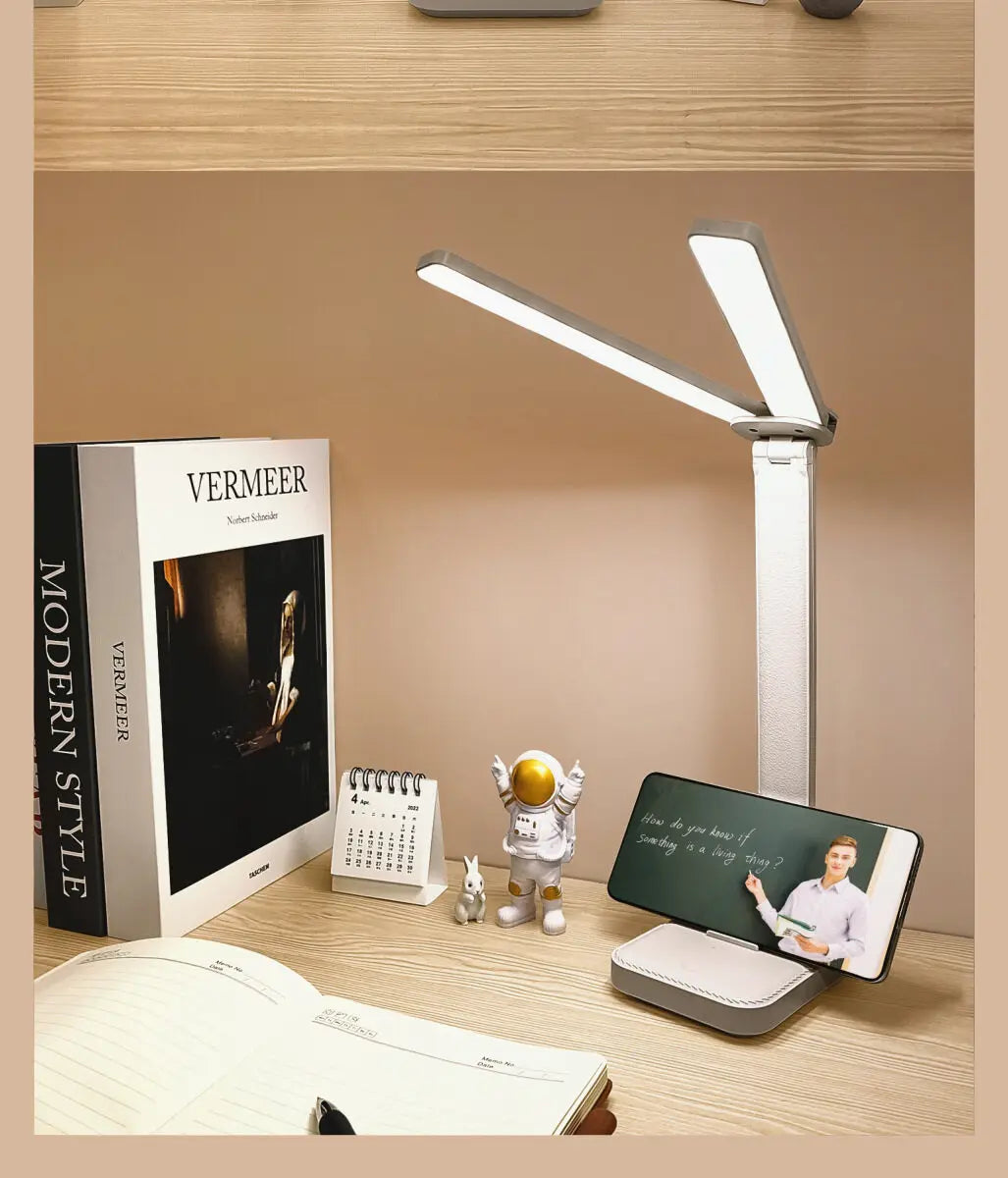 USB Desk Lamp 3 Levels Dimmable Touch Night Light USB Rechargeable Eye Protection Foldable