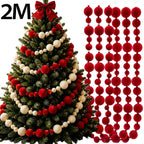 Lightweight Red Felt Ball Christmas Pendant Christmas Flocking Ball Garland Christmas Tree Decor Xmas Birthday Party Supplies