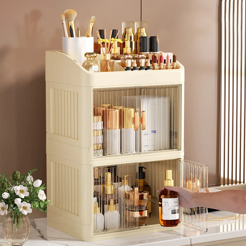 Foldable Makeup Organiser with Drawers — 3 or 4 Tiers