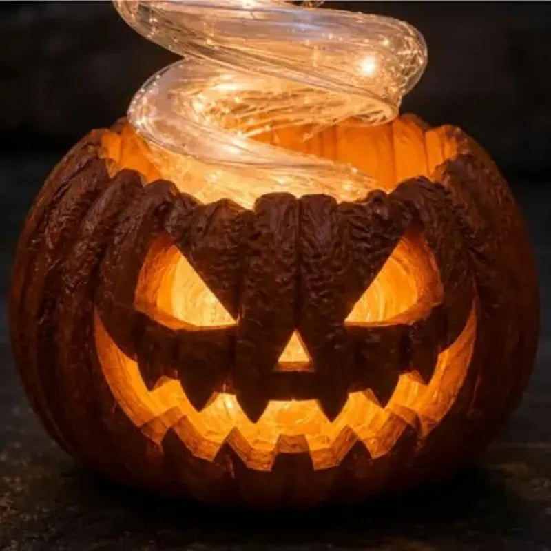 Swirling Ghost Pumpkin Yard Lamp, Lighted Spooky Ghost Ghost Pumpkin Decor
