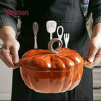 Enamel Coated Cookware Pumpkin Enameled Cast Iron Cooking Pot NonStick Enamel Pot Casserole Dish  for All Heat Source