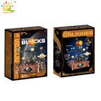 HUIQIBAO MOC Space Solar System Orbit Planet Model Small Building Block Aerospace Ornament Brick Toy For Children Desk Decor.