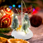 Animated Christmas Village Flying Santa Sleigh with Lights & Music