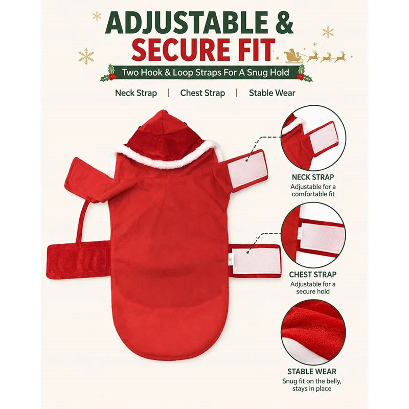 Pet Dog Christmas Santa Claus Riding Dog Costume Christmas Clothes Claus Rider Outfit With Hat Riding Deer Costume Pet Supplies