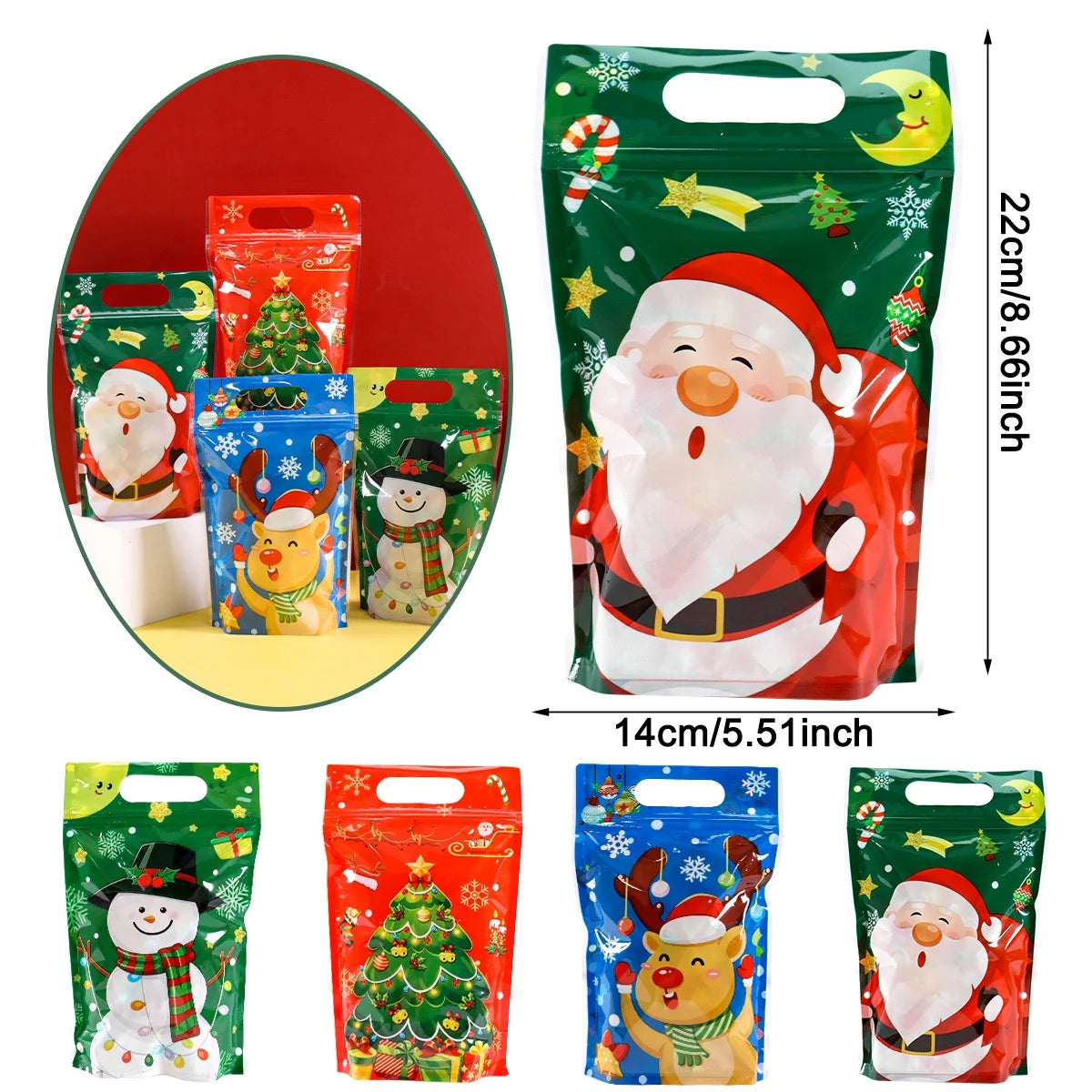 Resealable Christmas Gift Bags – 10 or 20 Pack