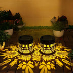 Solar Mandala Sunflower Projector Wall Light Outdoor Garden Decoration Landscape Light for Patio Garden Estate Porch Courtyard