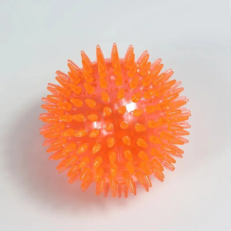 TPR Squeaky Spiked Ball Chew Toy for Dogs & Cats