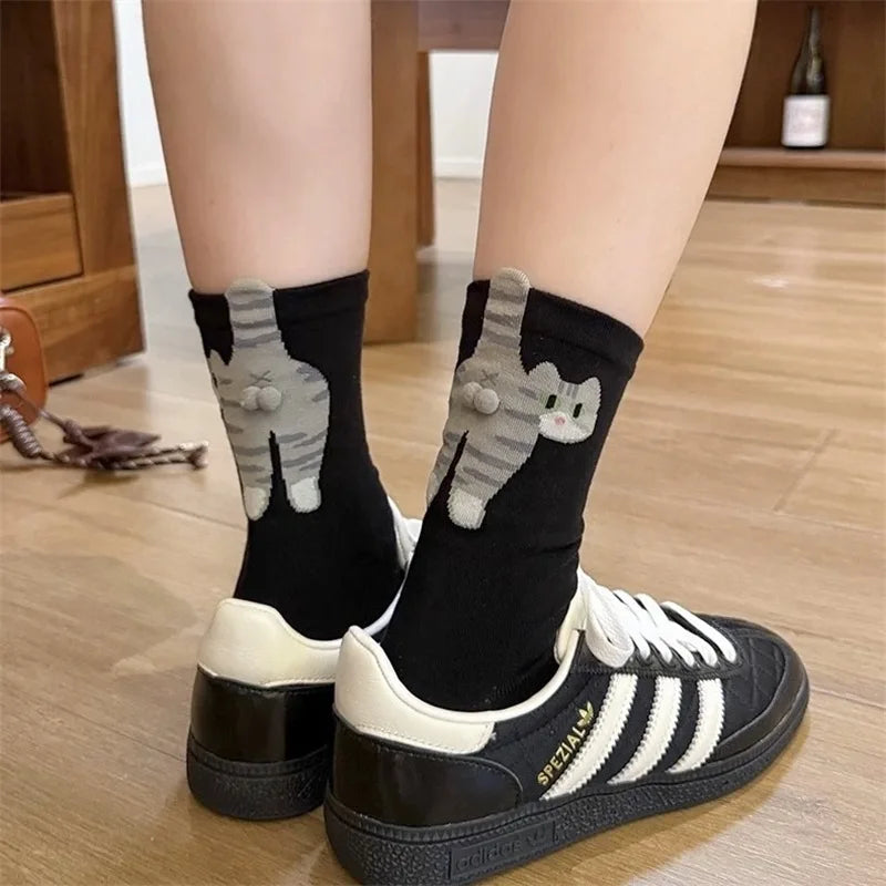3D Cat Print Socks — 1 or 2 Pairs