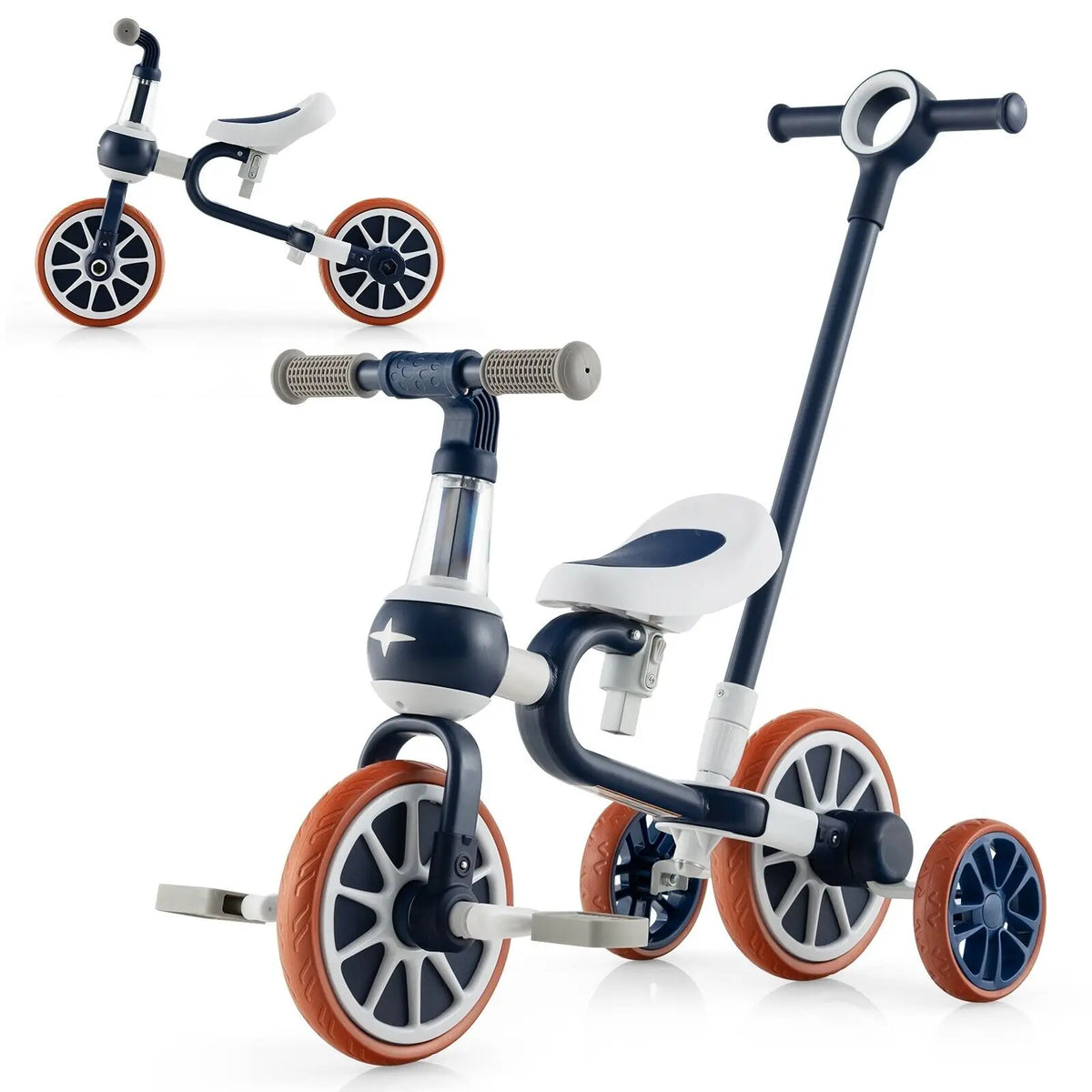DORTALA 4 in 1 Kids Tricycle Toddler Balance Bike Adjustable