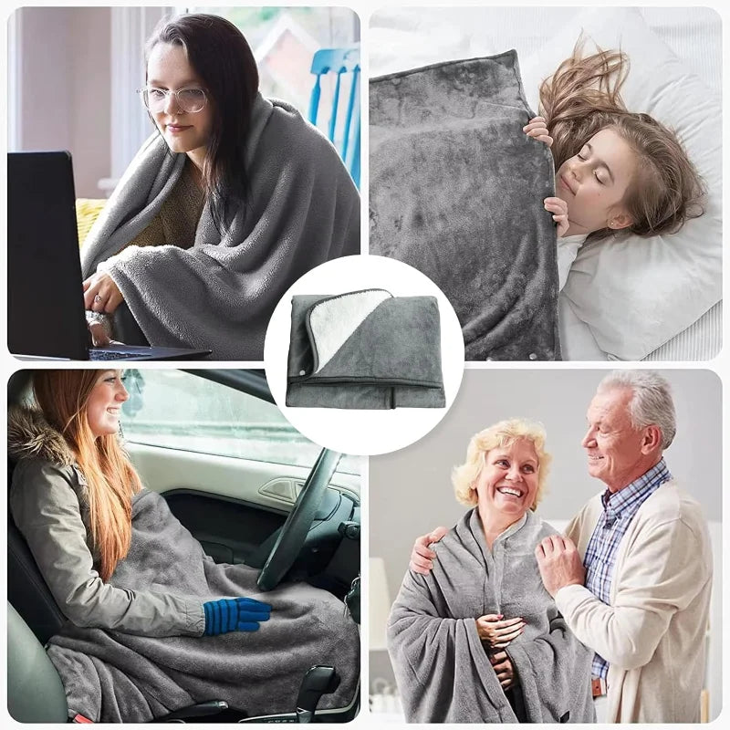 USB Electric Heated Blanket 3 Heating Levels Heated Mat Winter Wearable Body Warmer Blanket Sheet Pad for Home Use