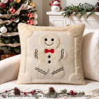 Christmas Pillow Cover Plush Soft Cushion Cover Candy Cane Pattern Decorative Throw Pillow Case Xmas Home Cozy Winter Sofa Decor
