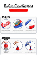 Baseball Launcher Toy, 2-in-1 Foot-Operated/Manual Press Ball Pitching Machine Indoor and Outdoor Interactive Sports Game for Kids, Kinde