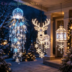Glow Hanging Ornament Christmas Snowman Elk Ice Crystal Light Hanging Decoration