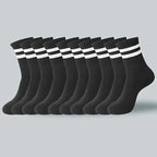 5/10/20 Pairs Neutral Solid Color Round Neck Socks Spring Summer Sweat Absorbing Breathable Comfortable All-season Sports Socks