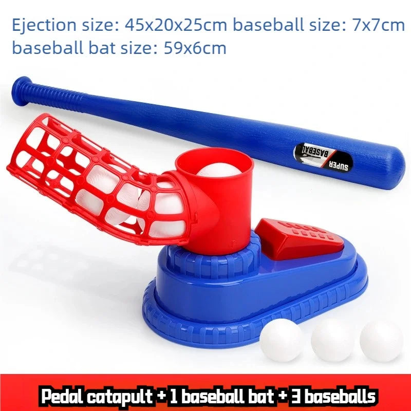 Children's 2-in-1 Foot & Hand-Operated Baseball Launcher
