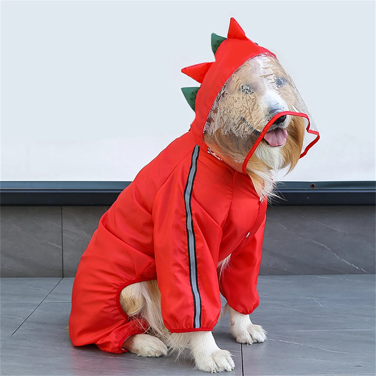 Reflective Hooded Waterproof Dog Raincoat