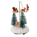 Animated Christmas Village Flying Santa Sleigh with Lights & Music