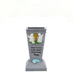 Solar LED Cross Grave Vase Outdoor Commemorative Flower Holder Garden Cemetery Memorial Decoration Light Ornament Base